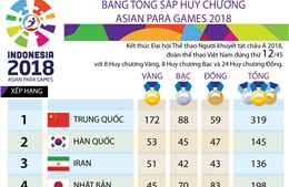 Bảng tổng sắp huy chương Asian Para Games 2018