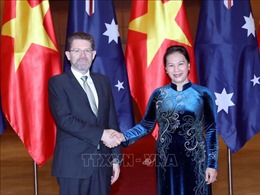 Chủ tịch Quốc hội Nguyễn Thị Kim Ngân đón và hội đàm với Chủ tịch Thượng viện Australia