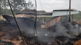 Cháy lớn tại cơ sở xử lý rác thải ở Phú Riềng