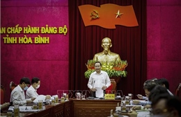 Chủ tịch Ủy ban Trung ương Mặt trận Tổ quốc Việt Nam làm việc tại tỉnh Hòa Bình