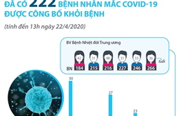 222 bệnh nhân mắc COVID-19 được công bố khỏi bệnh