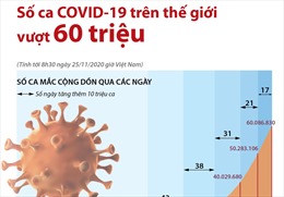 Số ca COVID-19 trên thế giới vượt 60 triệu 