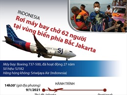Rơi máy bay chở 62 người tại vùng biển phía Bắc Jakarta, Indonesia