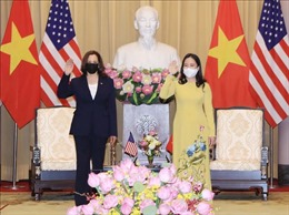 Phó Chủ tịch nước Võ Thị Ánh Xuân đón, tiếp Phó Tổng thống Hoa Kỳ Kamala Harris