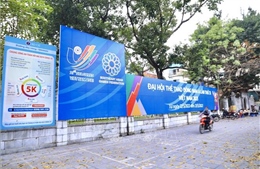 Hà Nội trang trí đường phố chào đón sự kiện thể thao lớn nhất khu vực