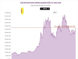 Giá Bitcoin dao động quanh mức 47.000 USD