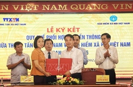 Lễ Ký kết quy chế phối hợp truyền thông giữa TTXVN Việt Nam và BHXH Việt Nam