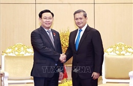 Chủ tịch Quốc hội tiếp Phó Tổng Tư lệnh Quân đội Hoàng gia Campuchia