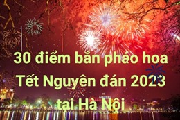 30 điểm bắn pháo hoa Tết Nguyên đán 2023 tại Hà Nội