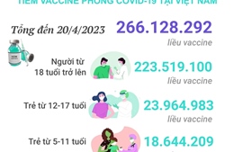 Tình hình tiêm vaccine phòng COVID-19 tại Việt Nam tính đến hết ngày 20/4/2023