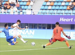 ASIAD 2023: Olympic Việt Nam tạm dẫn 3-0 trong hiệp 1 trước Olympic Mông Cổ