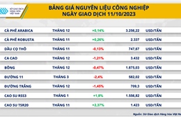 Đã 6 ngày giá hàng hoá nguyên liệu chìm trong sắc đỏ