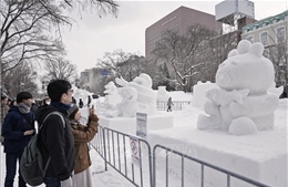 Khám phá 190 tác phẩm điêu khắc băng tuyết tại Lễ hội Sapporo ở Nhật Bản