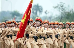Lực lượng Công an tích cực tập luyện cho Lễ diễu binh, diễu hành kỷ niệm 70 năm Chiến thắng Điện Biên Phủ
