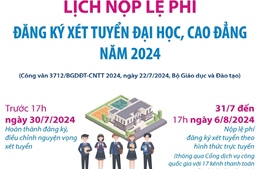 Lịch nộp lệ phí đăng ký xét tuyển Đại học, cao đẳng ngành giáo dục mầm non năm 2024