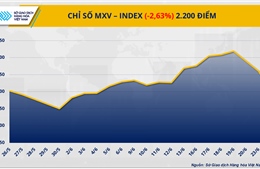 Chỉ số MXV-Index rơi xuống vùng thấp nhất kể từ đầu tháng 6 