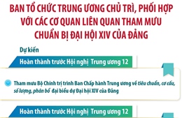 Ban Tổ chức Trung ương chủ trì phối hợp với các cơ quan liên quan tham mưu chuẩn bị Đại hội XIV của Đảng