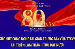 Sức hút công nghệ tại gian trưng bày của TTXVN tại Triển lãm thành tựu đất nước