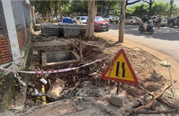 Nhếch nhác trong thi công dự án nâng cấp hạ tầng đường nội thị ở Đắk Lắk