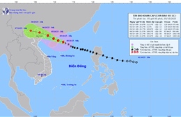 Dự báo khoảng 10 giờ ngày 5/10, bão tăng cấp trên vùng biển phía Đông Bắc đảo Hải Nam (Trung Quốc)