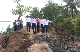 Vĩnh Long khẩn trương xử lý sạt lở, lên phương án di dời dân ở cồn Thanh Long