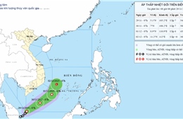 Áp thấp nhiệt đới đổi hướng đi vào vùng biển phía Tây Nam khu vực Nam Biển Đông