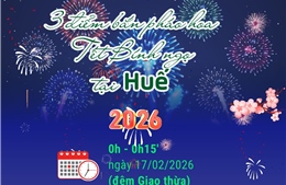 3 điểm bắn pháo hoa Tết Nguyên đán Bính Ngọ tại Huế