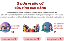 3 đơn vị bầu cử của tỉnh Cao Bằng