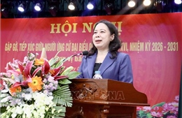 Phó Chủ tịch nước cùng các ứng cử viên tiếp xúc cử tri, thực hiện quyền vận động bầu cử