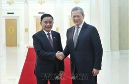 Thường trực Ban Bí thư Trần Cẩm Tú hội kiến Thủ tướng Campuchia Hun Manet