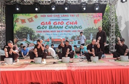 Sôi nổi Lễ hội giã giò, gói bánh chưng và giã bánh giầy truyền thống Tri Lễ