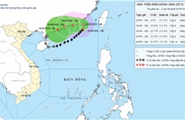 Bão số 5 có xu hướng di chuyển về đất liền ven biển phía Đông Nam tỉnh Quảng Đông (Trung Quốc)