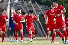 ASIAD 2018: Olympic Việt Nam tập luyện nghiêm túc trước trận đấu với Bahrain