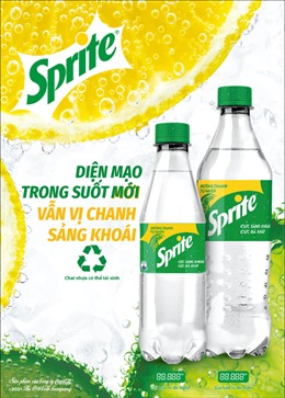 Sprite chuyển sang dùng chai nhựa PET trong suốt tại Việt Nam