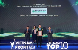 Herbalife Việt Nam lần 2 được vinh danh Top 10 Công ty Thực phẩm Uy tín 