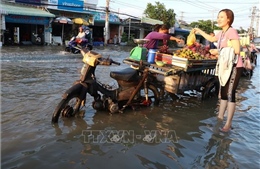 Giao thông trên tuyến Quốc lộ 1 đoạn qua Bạc Liêu &#39;khốn đốn&#39; vì triều cường