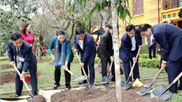 Chủ tịch Quốc hội trồng cây lưu niệm tại Khu Di tích Chủ tịch Hồ Chí Minh 