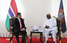 Đại sứ Phạm Quốc Trụ trình Quốc thư lên Tổng thống Gambia