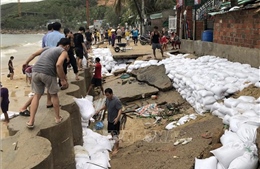 Bình Định có 2 người bị thương, 144 căn nhà, 600m kè bị sập hoàn toàn do bão số 5