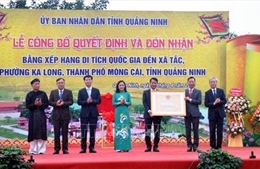 Quảng Ninh đón nhận Bằng xếp hạng Di tích quốc gia đền Xã Tắc