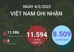 Ngày 4/2/2022, Việt Nam ghi nhận 11.594 ca mắc COVID-19