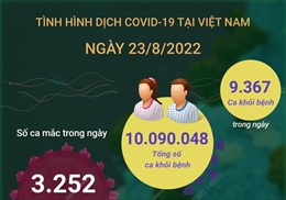 Ngày 23/8: Số mắc COVID-19 mới tăng lên 3.252 ca, 9.367 F0 khỏi bệnh