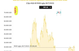 Giá Bitcoin đi ngang quanh ngưỡng 29.300 USD