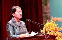 Điện mừng tân Chủ tịch Hội đồng Quốc gia Mặt trận Đoàn kết Phát triển Tổ quốc Campuchia