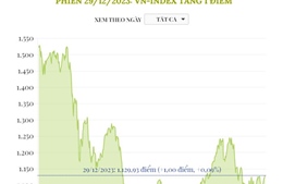 Phiên 29/12/2023: VN-Index tăng 1 điểm
