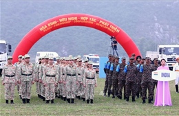 Lực lượng Việt Nam và Ấn Độ trình diễn tình huống tích hợp về gìn giữ hòa bình 