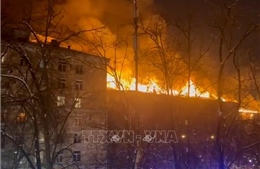 Nga: Cháy lớn tại tòa chung cư ở thủ đô Moskva