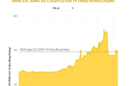 Vàng SJC sáng 31/7/2024 có giá 79 triệu đồng/lượng