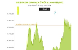 Giá Bitcoin giao dịch ở mức 62.400 USD/BTC