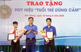 Trao tặng Huy hiệu &#39;Tuổi trẻ dũng cảm&#39; cho 2 đoàn viên, thiếu niên dũng cảm cứu người